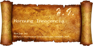 Hornung Innocencia névjegykártya